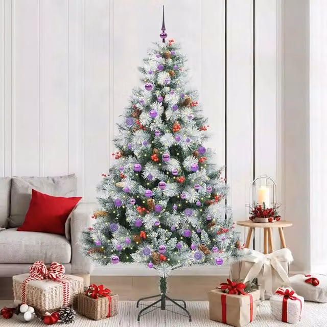 Albero di Natale artificiale Verde e bianco 210 cm 3395194