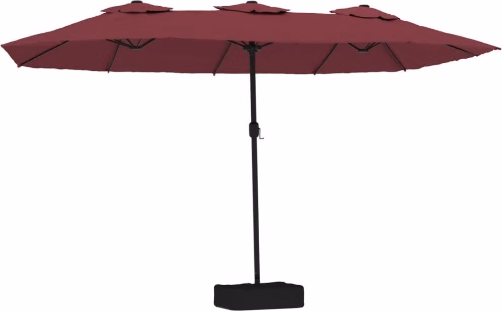 Ombrellone a Doppia Testa con LED Rosso Bordeaux 449x265 cm
