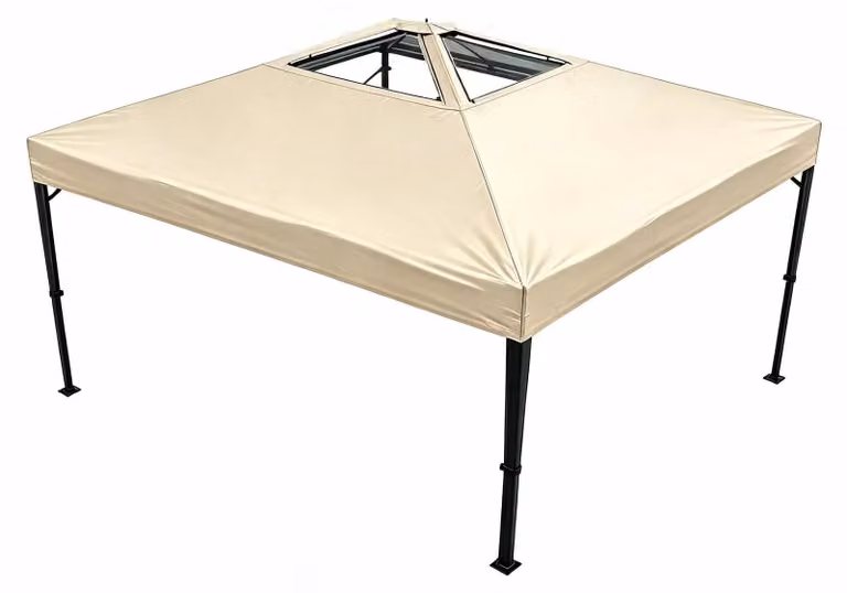 Padiglione pieghevole 3x3 metri - Tenda da giardino pop-up - Tessuto Oxford impermeabile - Tetto ventilato - Struttura in acciaio robusta - Altezza regolabile - Protezione UV - Beige