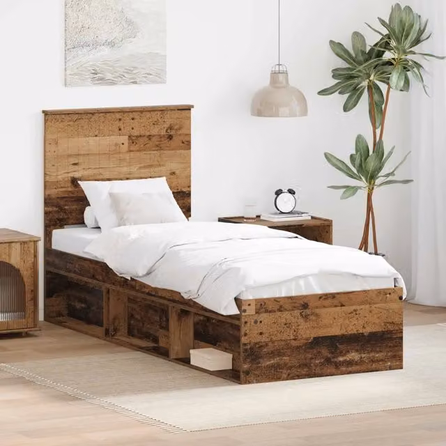 Struttura letto in pino massello vidaXL colore marrone L 80 x P 190 cm – 1