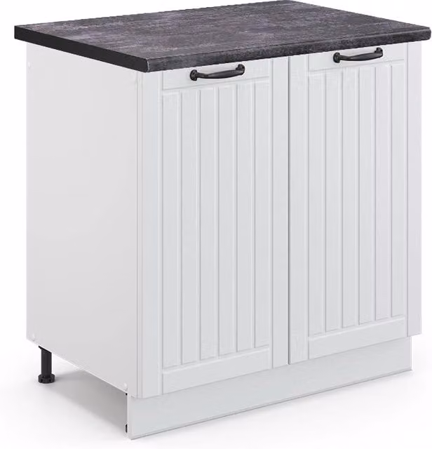 Mobile lavello cucina Fame-Line Bianco rustico/Bianco 80 cm, PL Antracite Vicco