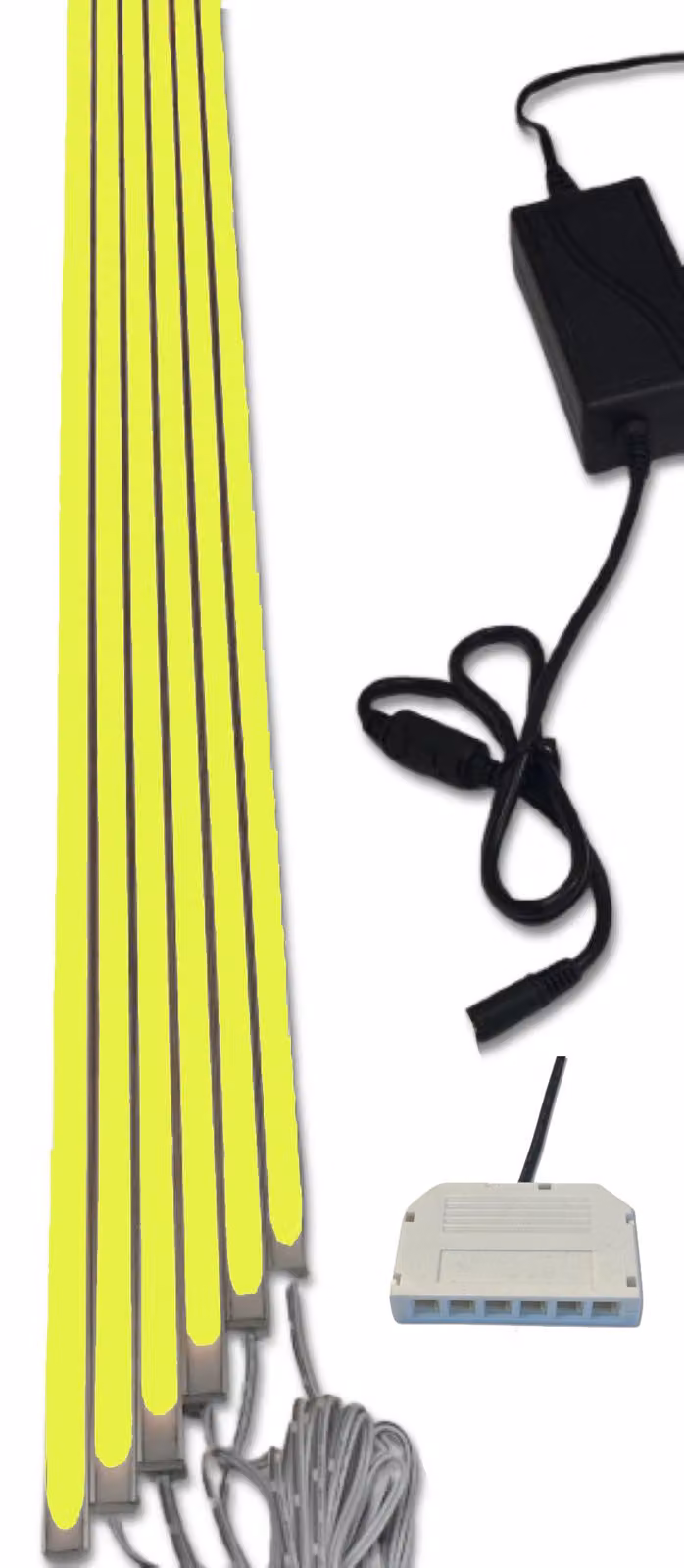 7525 LED luce plastica binario bianco 6x100cm alimentazione giallo
