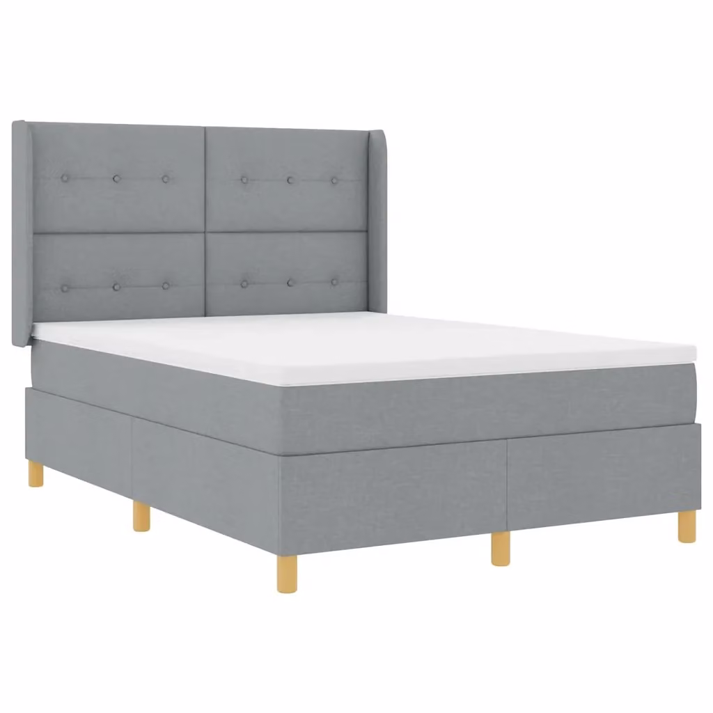 Letto a molle vidaXL con materasso e testiera in tessuto Grigio, L/P: 160 x 200 cm – 2