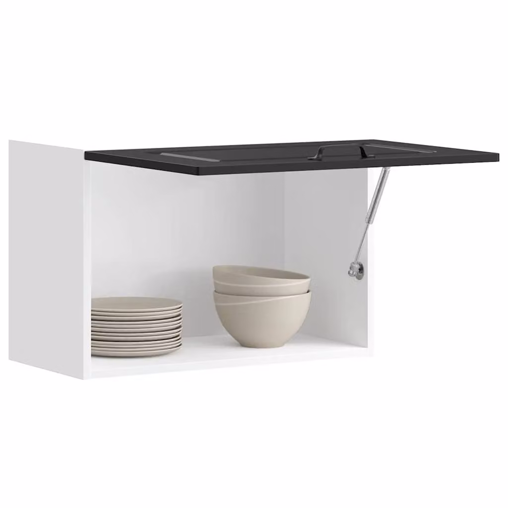 Pensile da cucina moderno vidaXL Kalmar nero in legno e MDF con ante a battente, L: 60 cm, H: 40 cm, P: 31 cm