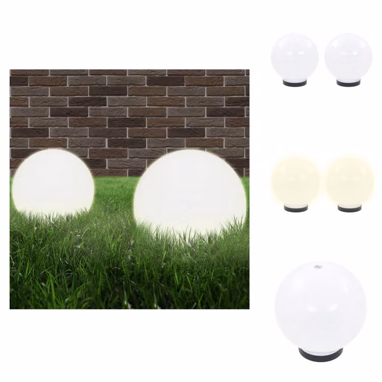 vidaXL Luci da giardino a LED 2 pz. Sferica 20 cm PMMA - Illuminazione esterna