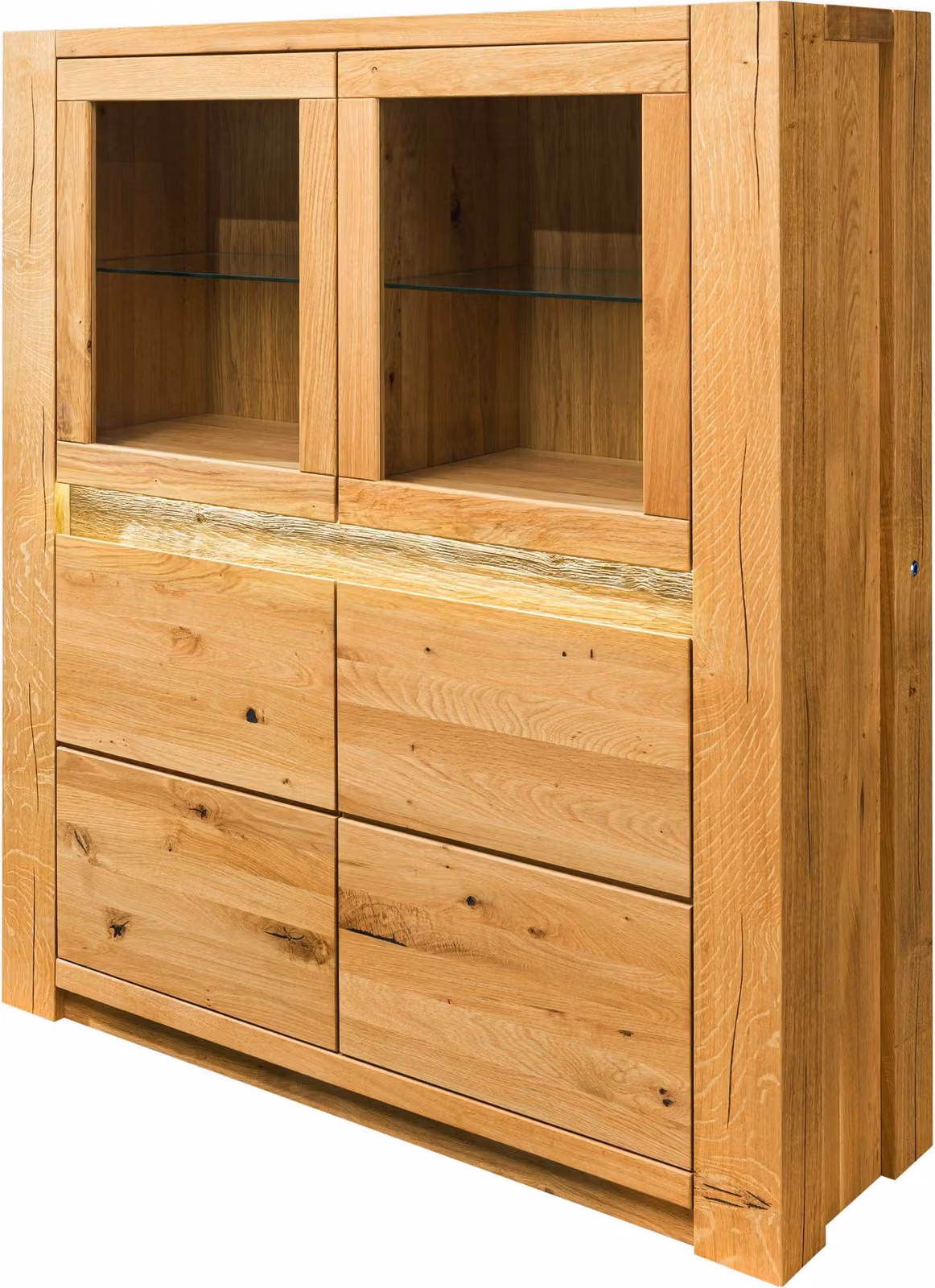 MASSIVMOEBEL24 | Credenza in legno di quercia selvatica 123x40x142 oliato naturale KENT #104