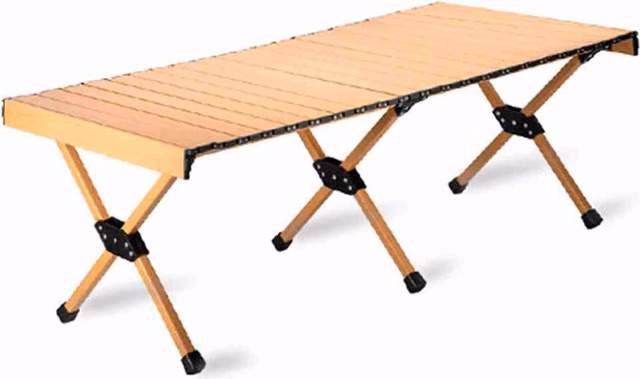 Tavolo pieghevole da esterno, portatile, arrotolabile, da campeggio, in lega di alluminio, con borsa per picnic, barbecue, spiaggia, giardino