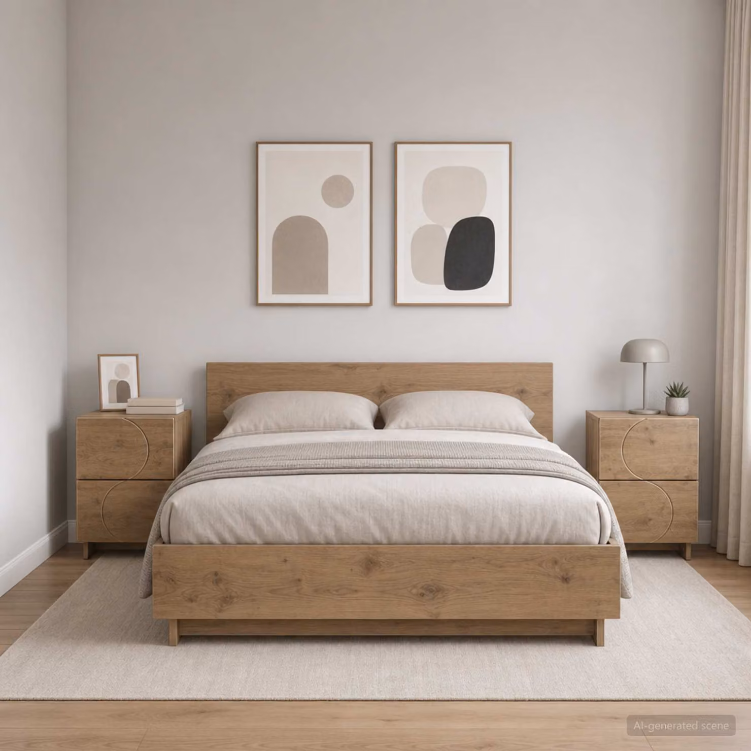 Set di 2 Armadi da Notte vidaXL in Rovere Marrone, L 33,5 cm x P 34,5 cm x H 50 cm