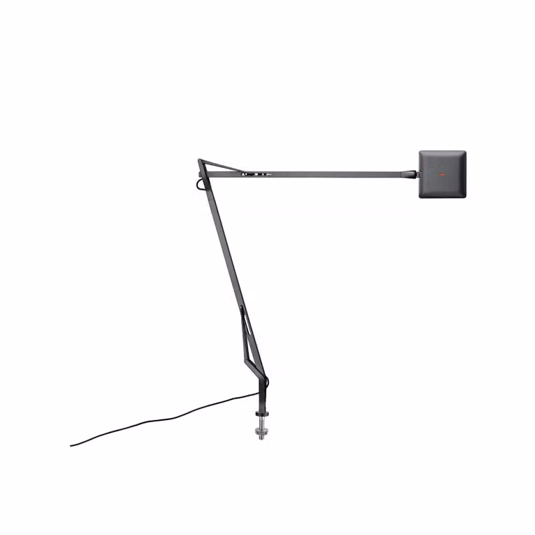 Flos - Kelvin Edge Desk support (visible cable) - Lampada da tavolo - Titanio