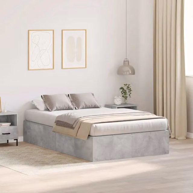 Struttura letto con contenitore Grigio cemento 120 x 190 cm 3335424