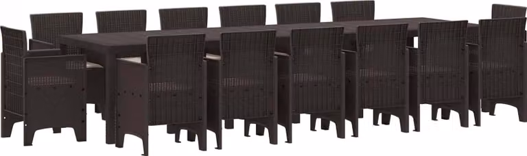 Maison Exclusive - Set da giardino per esterni, 15 pezzi, color marrone, in rattan sintetico "Polt"