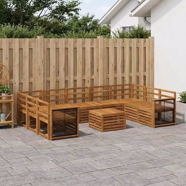 Set di divani da esterno 10 pz Naturale 3384860