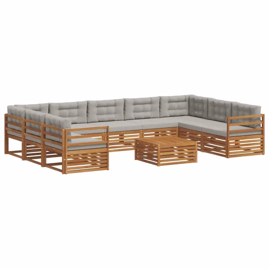 Set di 10 divani da esterno moderni vidaXL in legno di acacia color grigio – 2