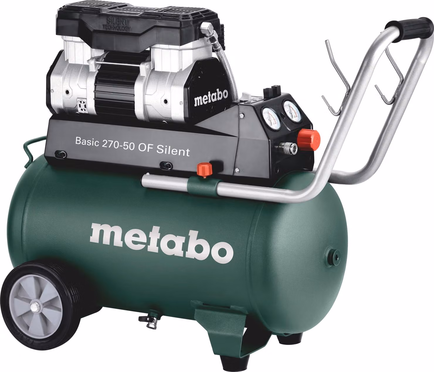 Metabo Basic 270-50 OF Compressore silenzioso, 1,5 kW, 10 bar, 50 litri