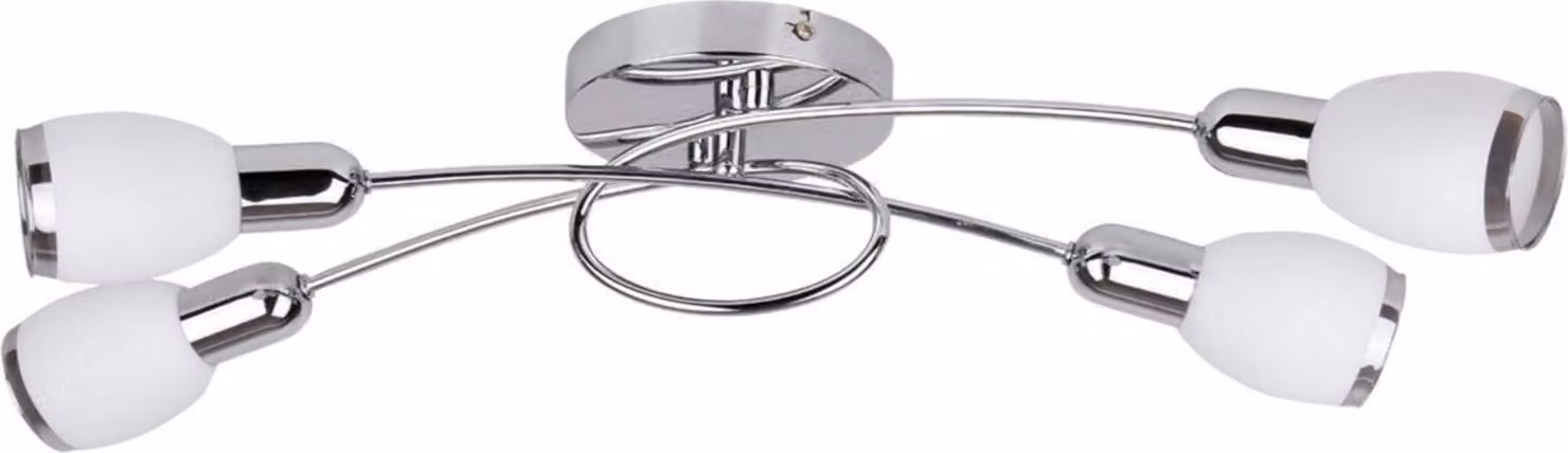 Rabalux 6063 Lampada da soffitto a 4 faretti Elite, E14, bianco-argento, stile moderno, 66 cm