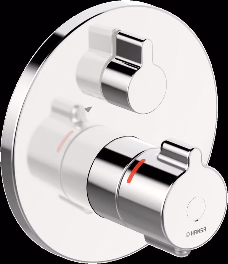 HANSA HANSAclinca Safety + set de finition pour baignoire et douche, 2 consommateurs, encastré, chrome, 88629085, 88629085