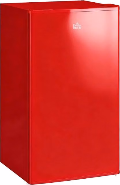 Frigorifero Piccolo 91L MonoPorta Reversibile con Congelatore e Temperatura Regolabile, Rosso