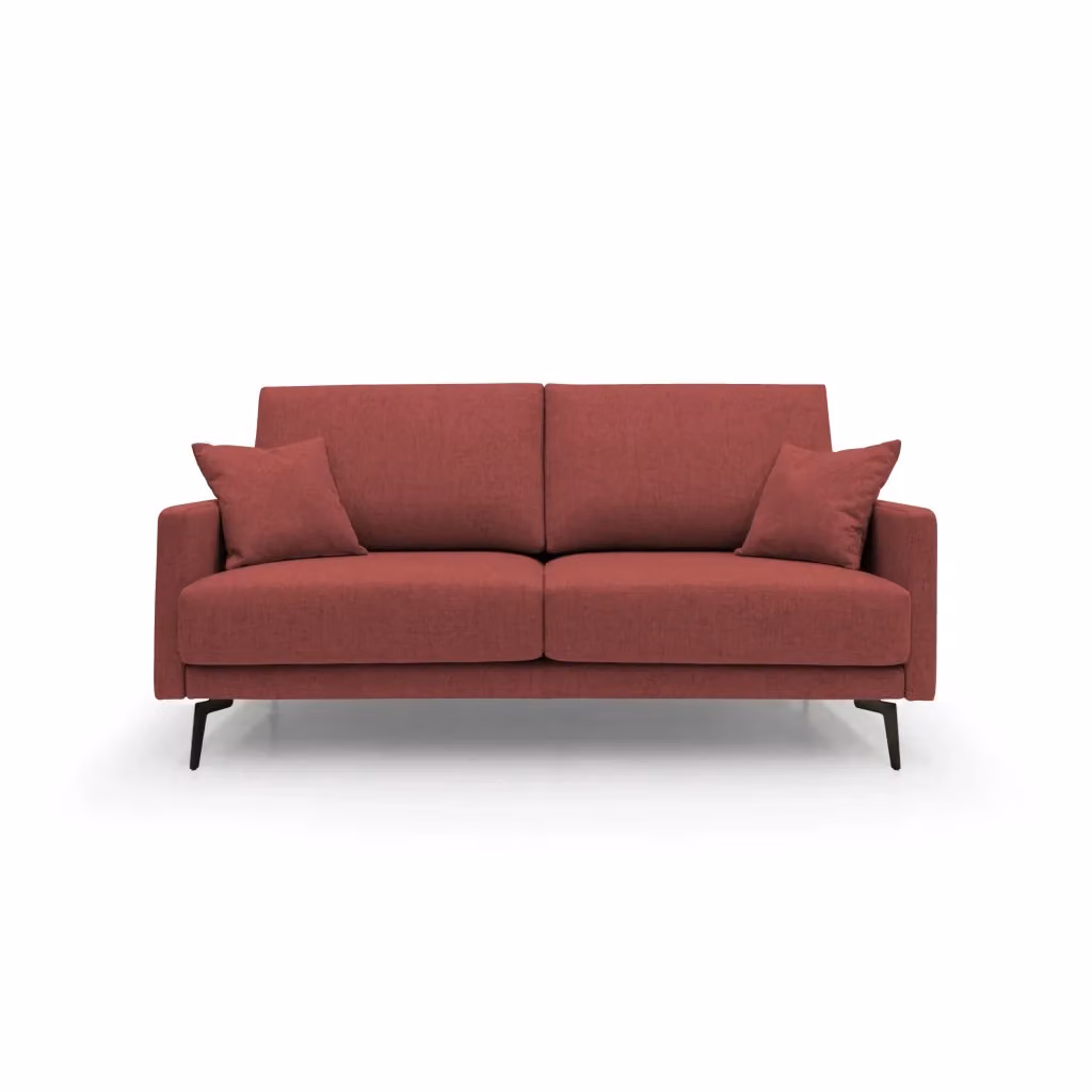 Divano moderno Saturno Divani.Store in tessuto impermeabile rosso con cuscini inclusi e coperture rimovibili L: 140 cm – 2