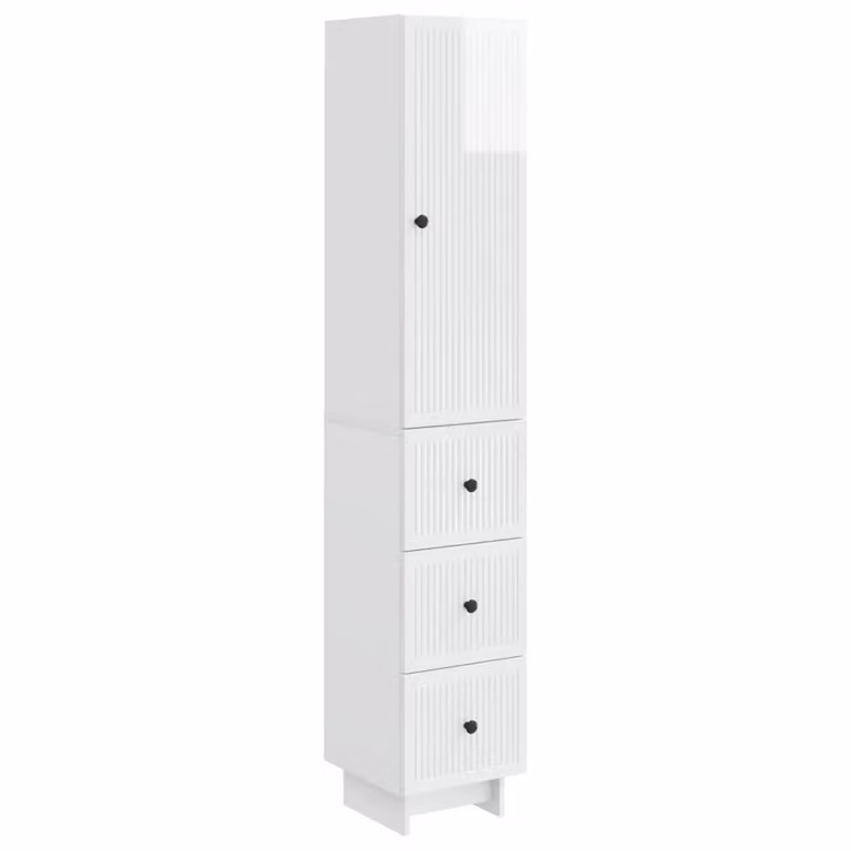 Set di 2 armadi moderni vidaXL in MDF bianco opaco con cassetti e ripiani interni per camera da letto