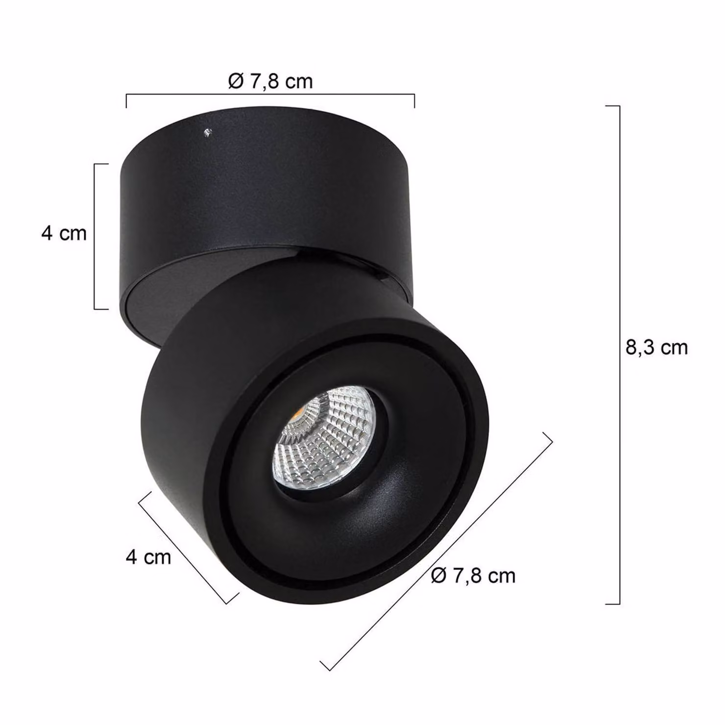 Steinhauer Faretto da soffitto LED Fez, nero, a 1 luce, metallo, orientabile dimmerabile, Nero, Soggiorno / Sala da pranzo, Metallo, Moderno