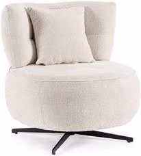 Poltrona girevole Bizzotto modello Gonnie in tessuto beige puntinato