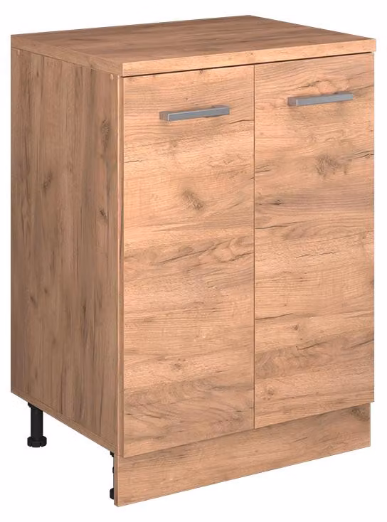 Mobile cucina sottotetto Vicco R-Line Rovere dorato 60 cm senza inclinazione con 2 ante, Model 61760