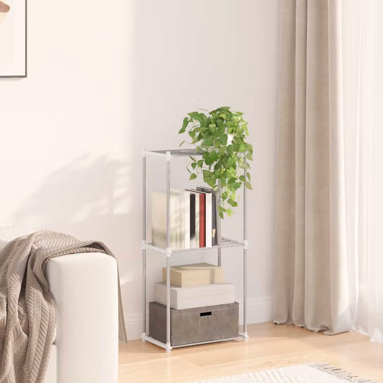 vidaXL Mensola tubolare moderna in metallo Bianco L 42,5 cm x P 27,0 cm x H 91,5 cm