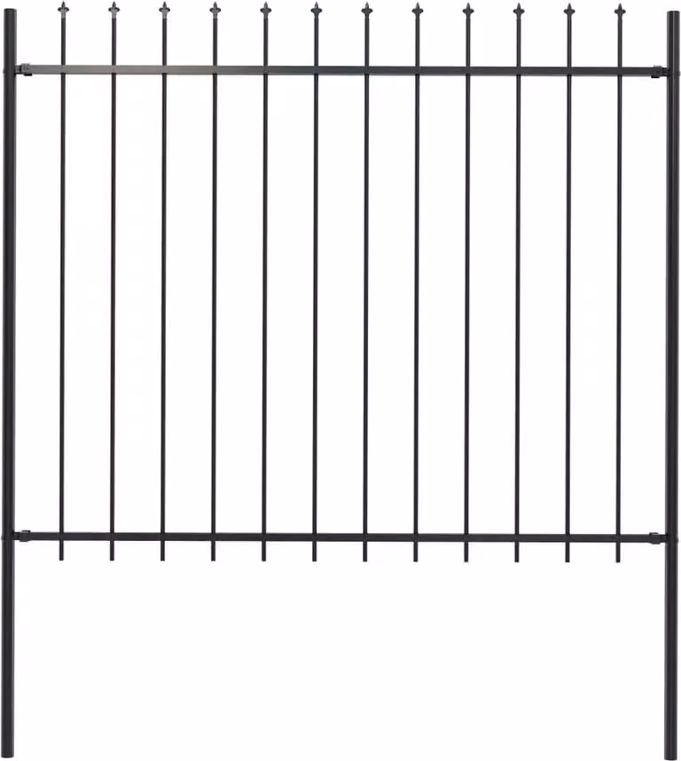 Maison Exclusive - Recinzione da Giardino con Punta a Lancia in Acciaio 181x150 cm Nero