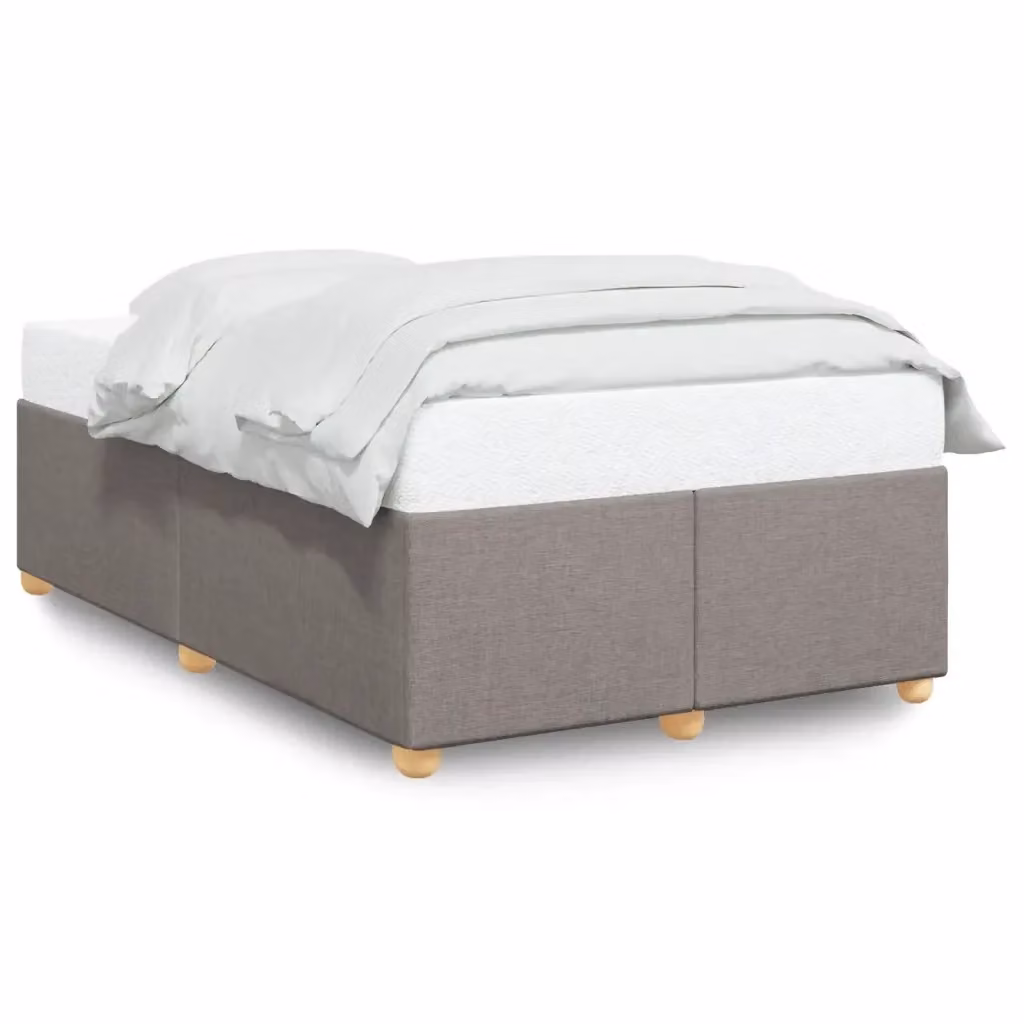 vidaXL Giroletto senza Materasso in Tessuto Beige o Grigio con Struttura in Legno di Pino L/P: 120 x 190 cm – 2
