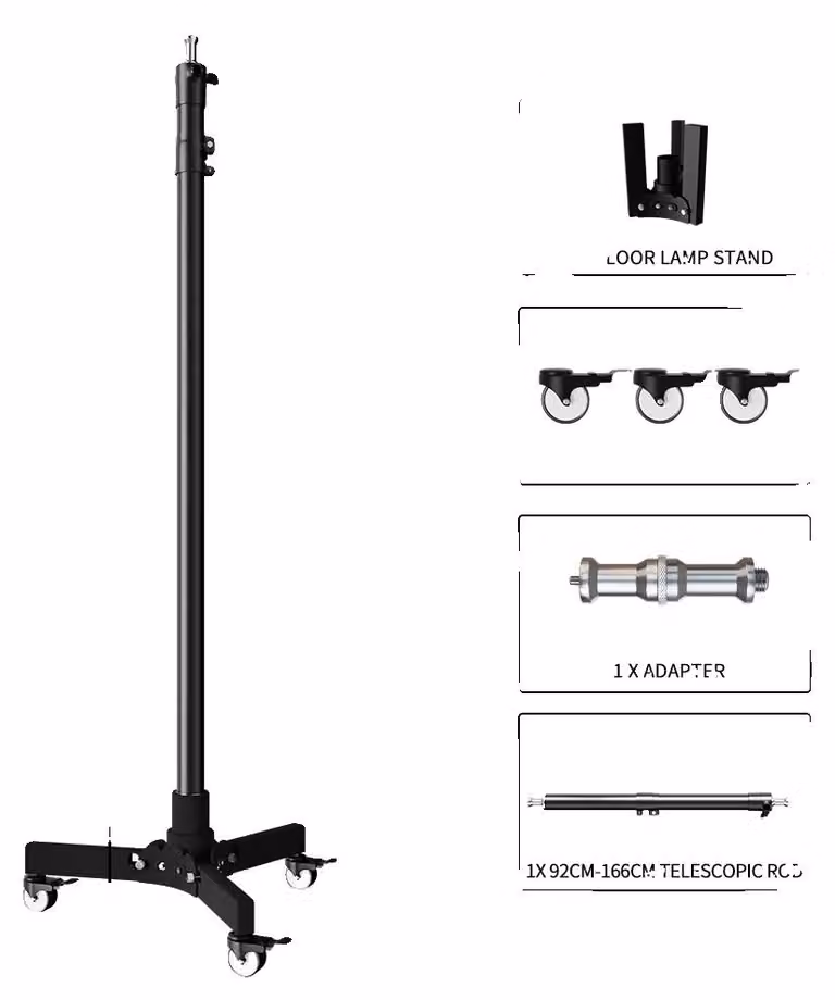 Stativo per luci, altezza regolabile, design mobile, modello da 183 cm