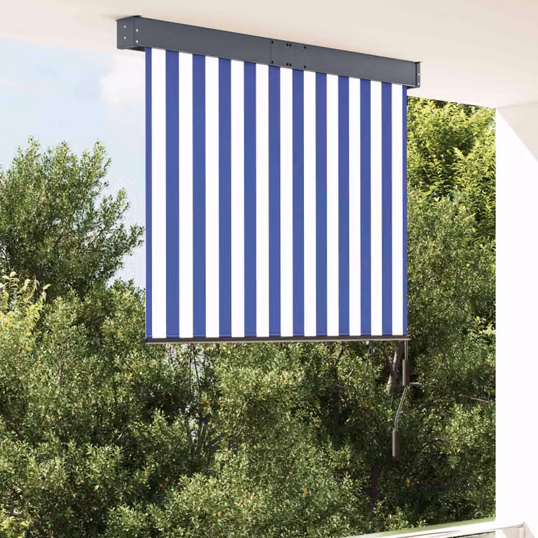 vidaXL Tenda a Rullo per Esterni 120x250 cm Blu e Bianca