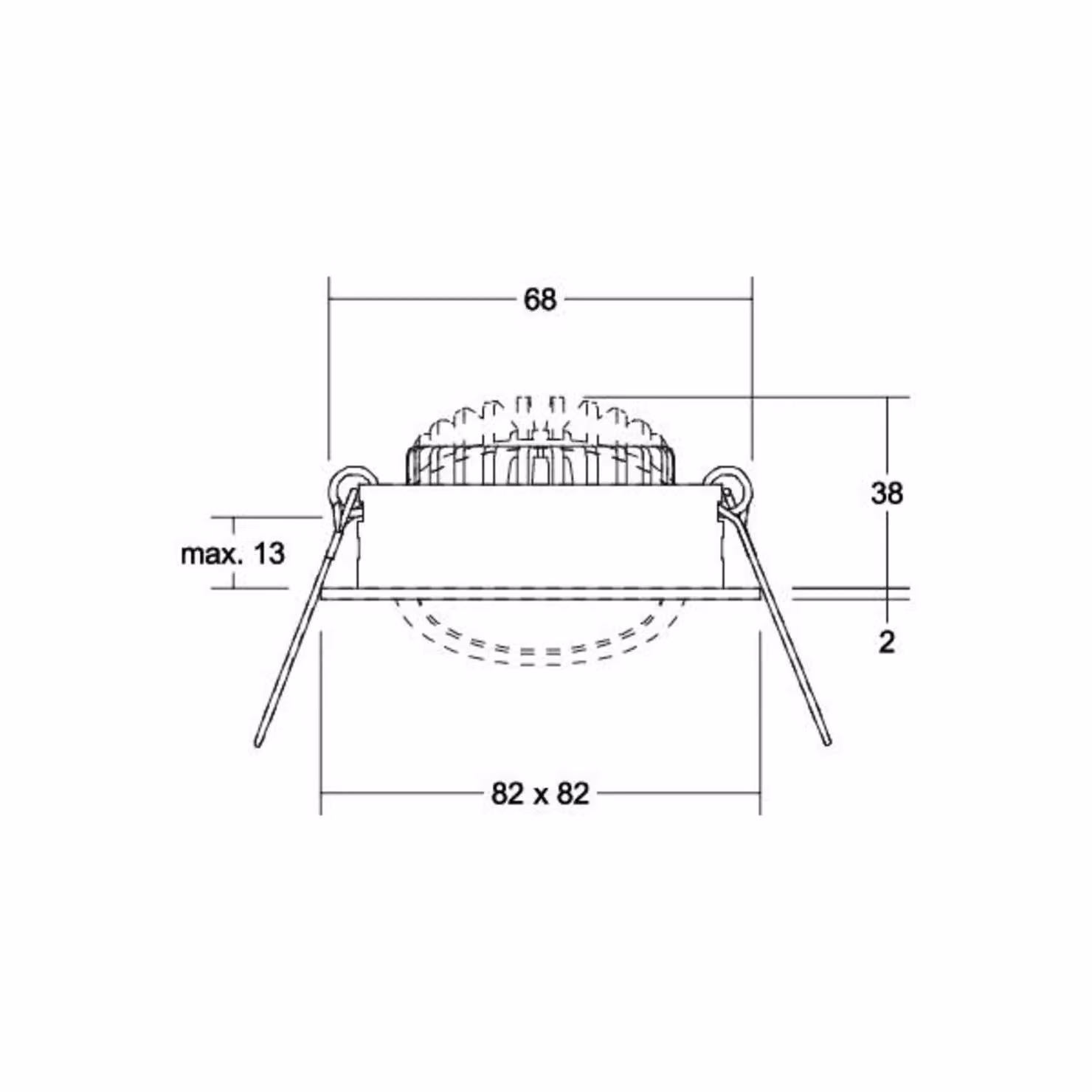 BRUMBERG BB05 spot incasso no dimming nichel satin, Alluminio / Grigio / Zincato, Corridoio, Alluminio, Downlight