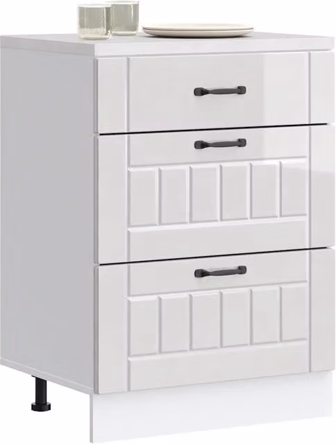 Mobiletto da cucina VIDAXL moderno in MDF bianco lucido