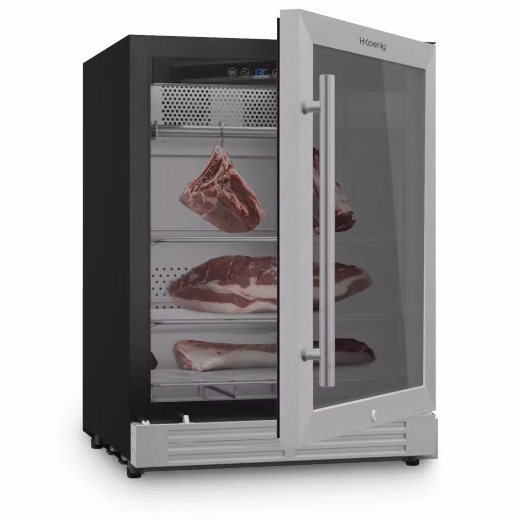 Cantina per maturazione carne H.Koenig da 125 l in acciaio inox e vetro color argento con luce LED interna – 2