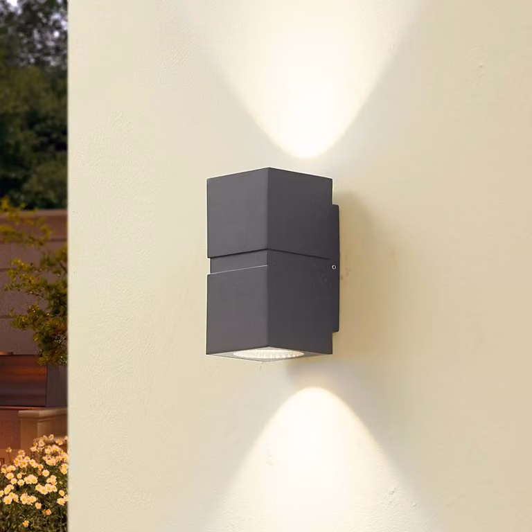 Applique da esterni a LED Gabriela Lucande, Alluminio / Grigio / Zincato, Alluminio, Moderno, Applique LED da esterni