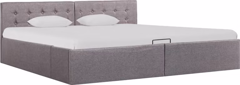 The Living Store Letto contenitore Hydraulic Taupe tessuto 180×200 cm