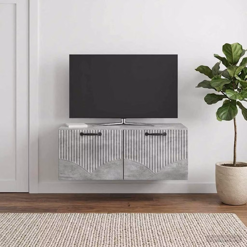 Mobile Porta TV da Muro Moderno vidaXL Grigio, L 78,5 x P 41 x H 30 cm