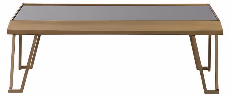 Tavolino da salotto dorato, stile minimalista, design moderno, struttura in metallo