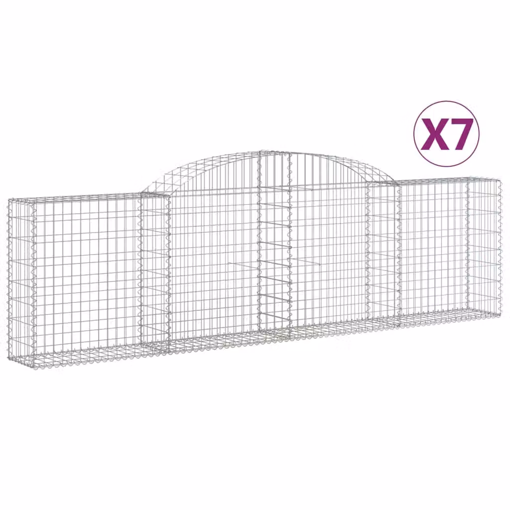 Cesti Gabbioni ad Arco 7 pz 300x30x80/100 cm Ferro Zincato