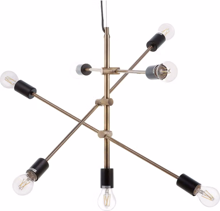 BELIANI Lampada a sospensione a 7 punte in metallo ottone