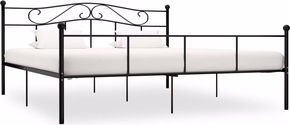 vidaXL Struttura del letto in metallo nero 180×200 cm - Struttura del letto - Cornici del letto - Cornici del letto - Struttura del letto
