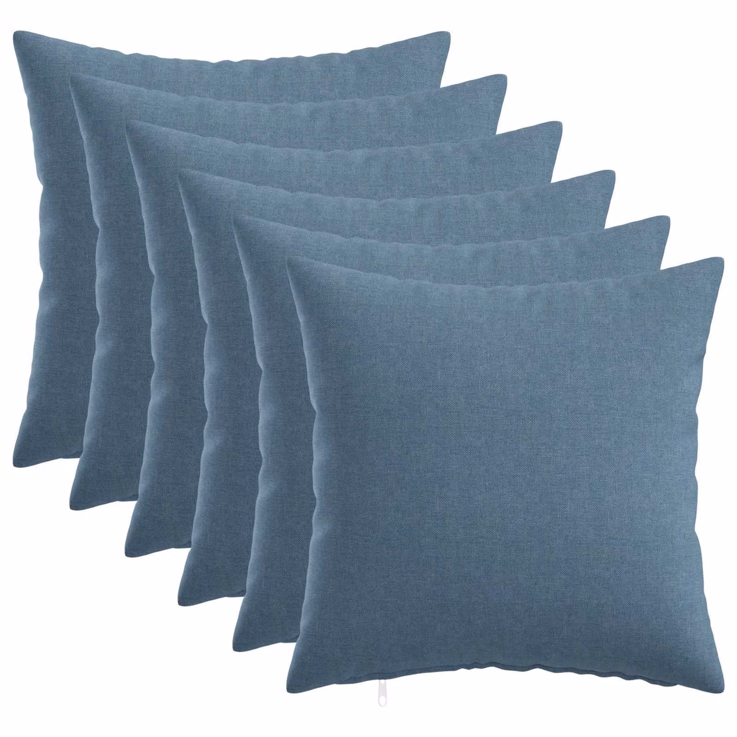 Set di 6 federe vidaXL HEERLEN blu jeans in poliestere, L 35 x P 35 cm
