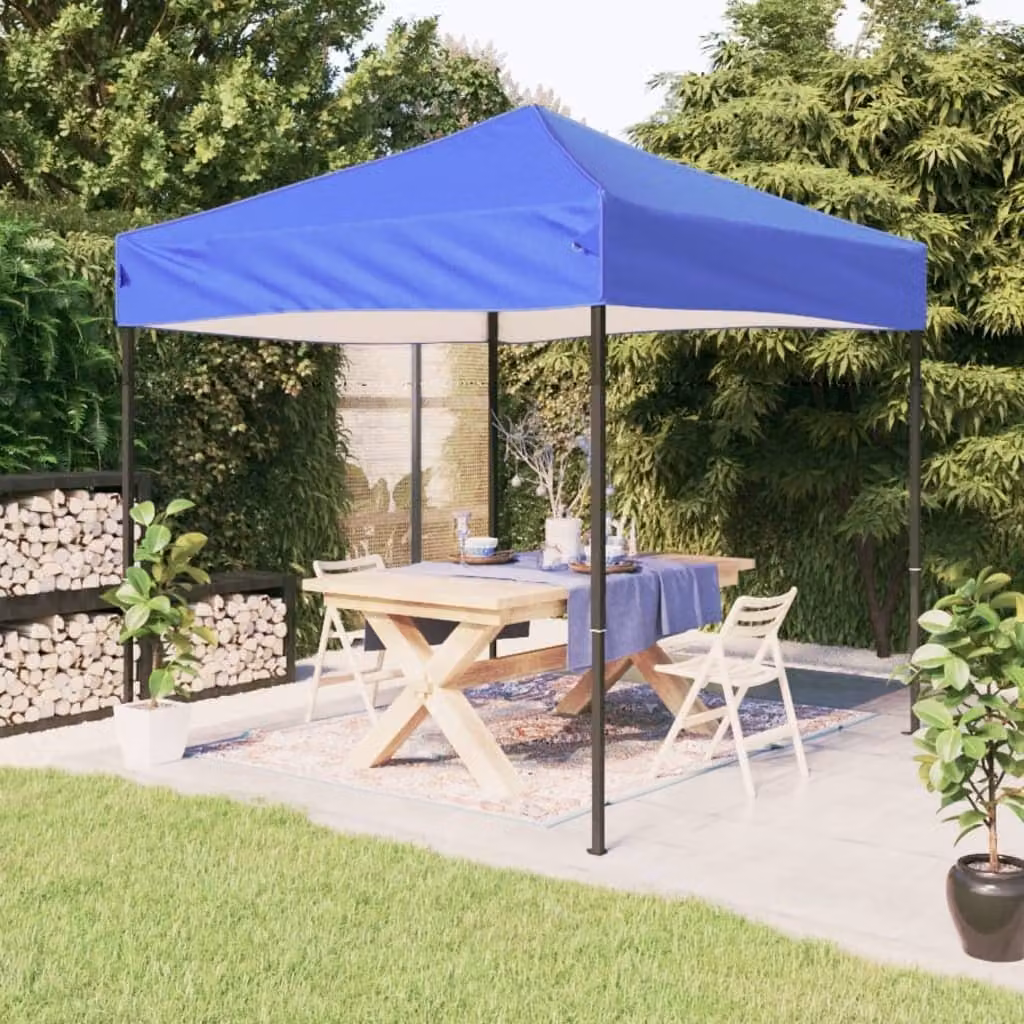 The Living Store Tenda per feste pieghevole blu 3x3 m