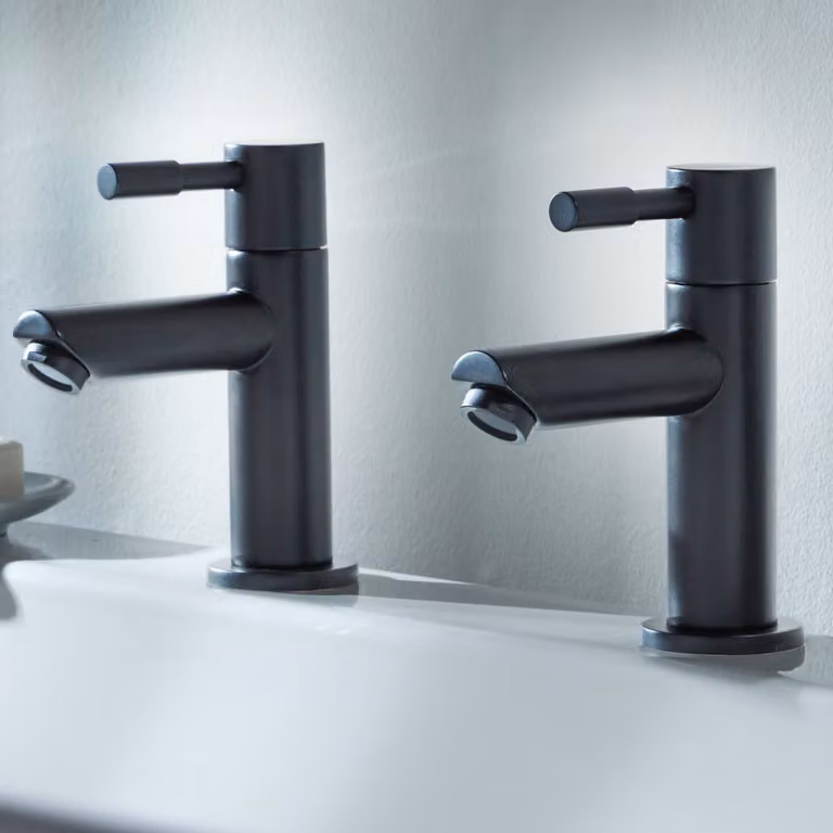 Coppia di Rubinetti Moderni per Vasca - Neri - Nox