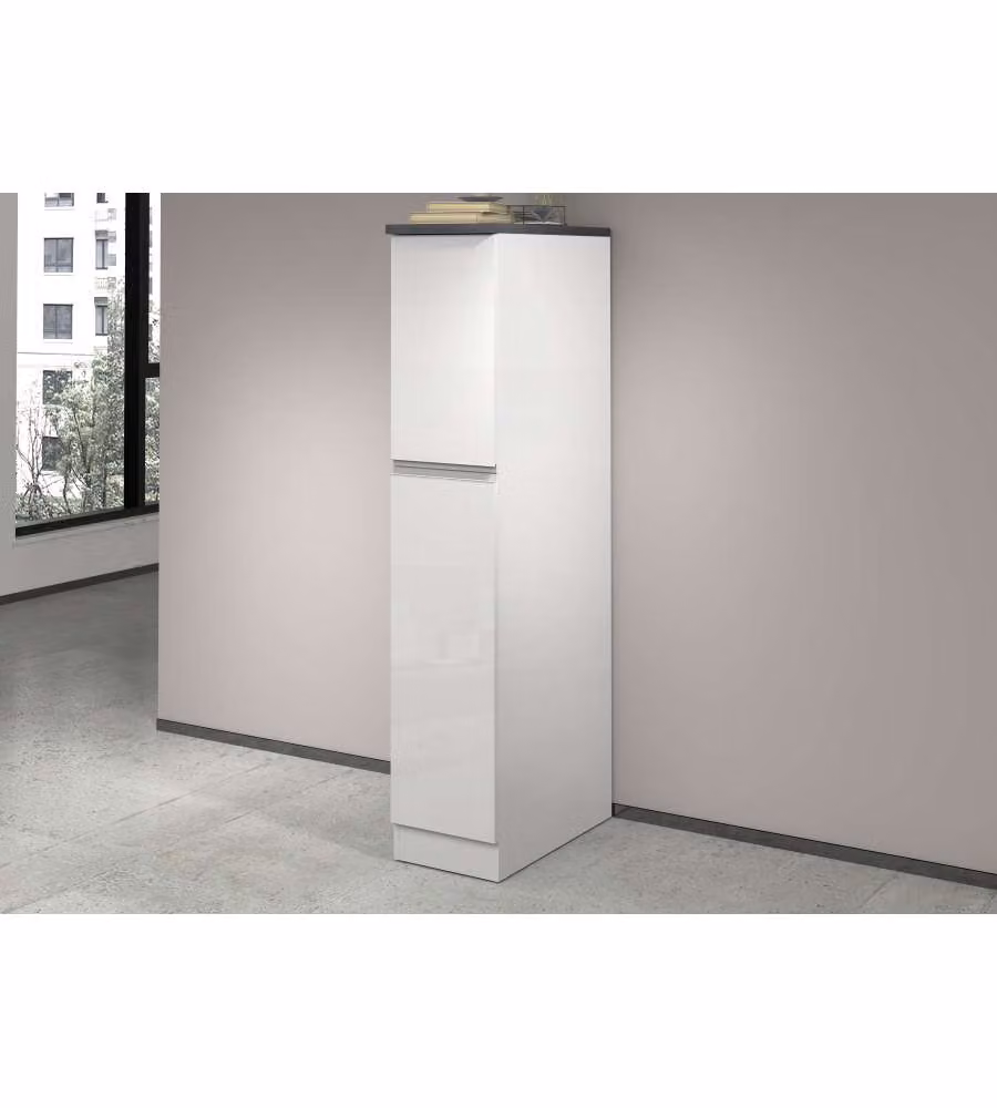 Mobile Portaspezie Bianco/Report 30x60x164 cm - Colonna Dispensa da Cucina