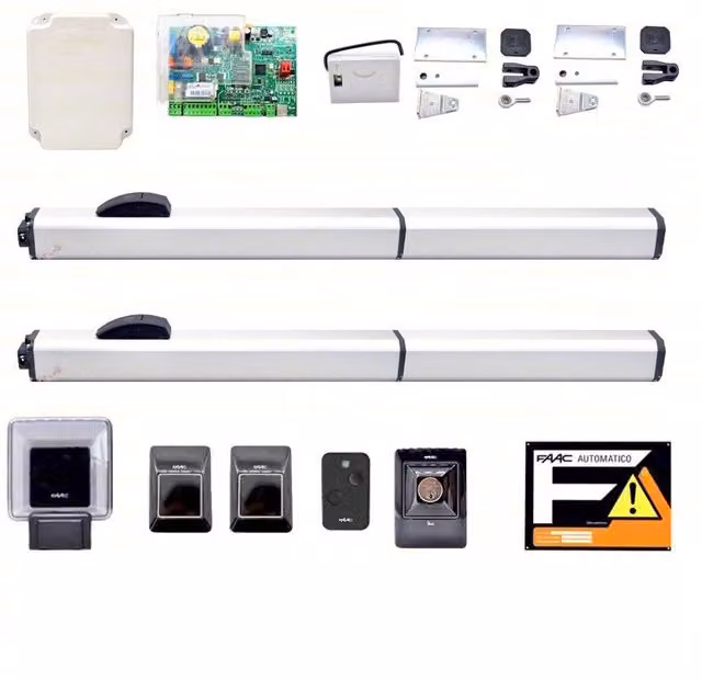 Kit Automazione per Cancello Battente FAAC 422 SBS 230V 3 M per 2 Ante, Colore Argento