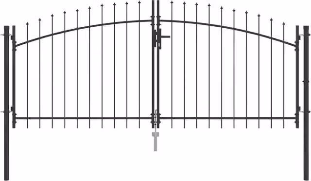 Cancello Doppio Woerden Grigio 299,5 x 174,5 cm Acciaio CFW4888809