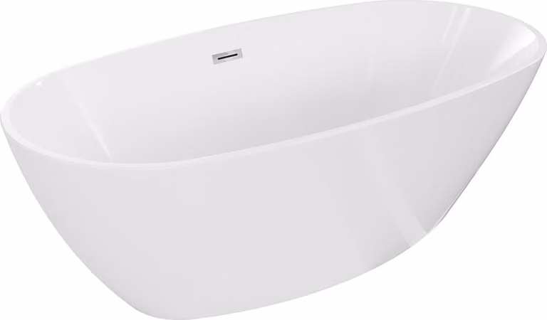 Mexen Eris vasca da bagno indipendente 170 x 80 cm, bianca, troppo pieno cromato - 53441708000-01