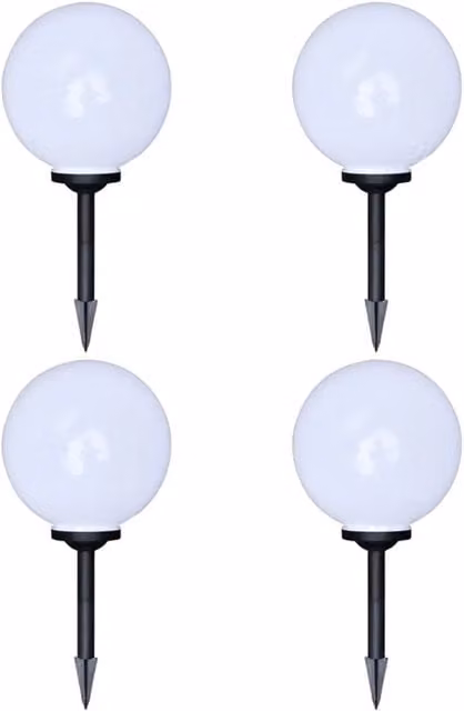 Set di 4 lampade solari decorative da 30 cm illuminazione automatica giardino estate in plastica bianca 02_0046365
