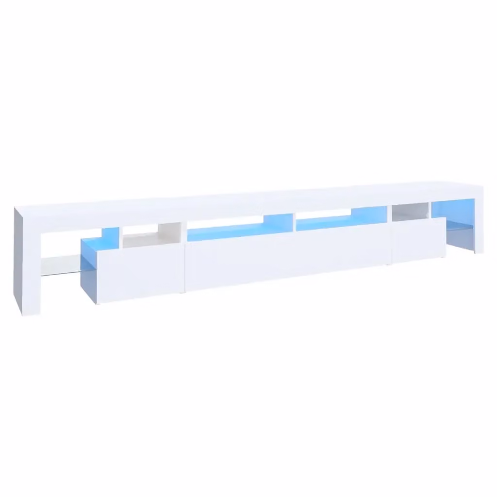 Mobile Porta TV Moderno vidaXL Bianco con Luci LED Integrate L: 260 cm, P: 40 cm, H: 36,5 cm – 2